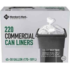 Member’s Mark 50 Gallon Commercial Trash Bags (220 ct.) Great Price