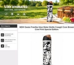 Owala thermos flask trend – FreeSip Cowgirl Core Cow Western 24oz Water Bottle