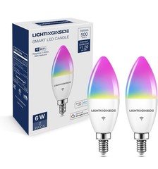 Lightinginside E12 Smart Light Bulb 60W Alexa Google SmartLife No Hub Required