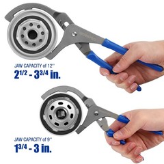 WORKPRO 2PACK 9″ & 12″ Oil Filter Wrench Set Adjustable Oil Filter Removal Plier