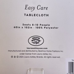 Laura Ashley Easy Care Tablecloth – Texture Yellow Rectanglar 60″ x 102″ New