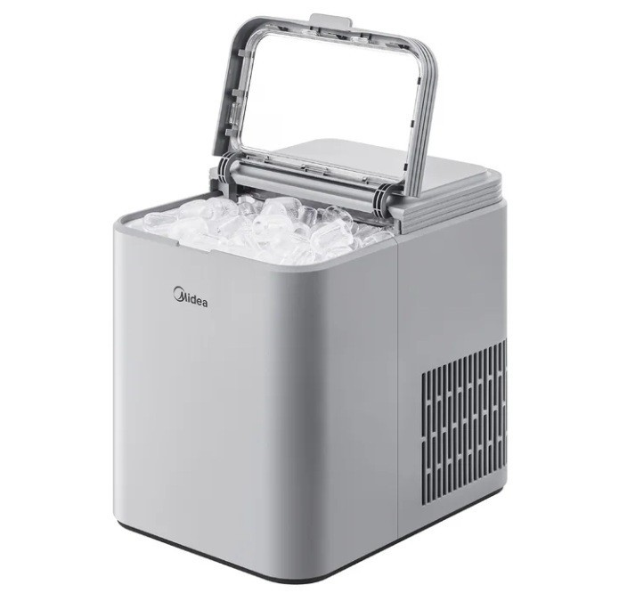Midea Countertop Bullet Ice Maker 26.5 lb 2 Sizes Fast 6‑Min Ice Auto‑Clean Port