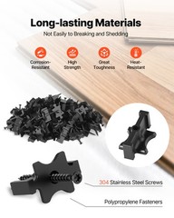 VEVOR 250PCS Hidden Deck Fasteners for Composite Decking Universal T Clips Black