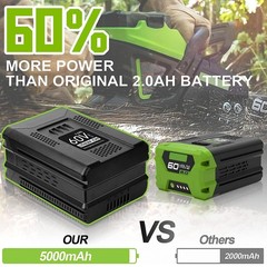 60V 5.0Ah For Greenworks Pro 60V Max Lithium Ion Battery LB60A00 LB60A02 LB60A03
