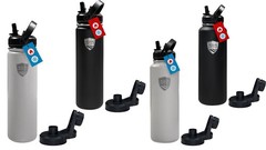 Aqua Armour Insulated Leak-proof Water Bottle W/ Straw & Twist Lids, 22 or 40oz