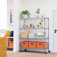 MZG 4Tier Wire Racks Shelving Unit Metal Heavy Storage Shelf Rack Chrome 62.6″H