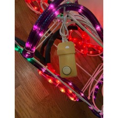 Vintage Sylvania Santas Train Rope Light Multicolor Chasing Christmas Decor Rare