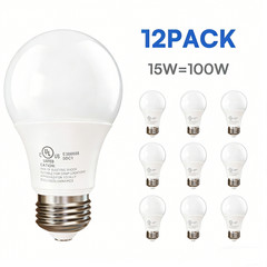 4/6/12/24Pack A19 LED Bulbs 15W 100W Equivalent Daylight 5000K, E26 Base 120V