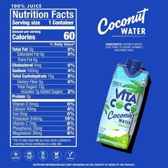 Vita Coco Coconut Water, Pure Organic, Refreshing Coconut Taste, Pack Of 12