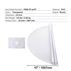 PVC Table Protector 42 Inch Round Clear Plastic Desk Protector 2.0mm Thick