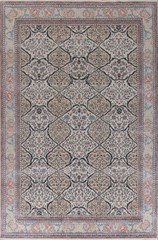 Hand-Knotted Turkish Wool Rug 9×12 Geometric Traditional Style for Any Room