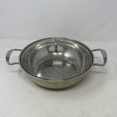 KitchenArt Artist Premium Stainless Wok w/ Lid, 12in, Silver