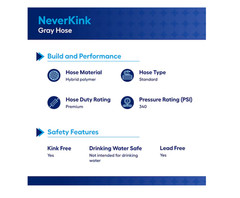 [ BIG SALE ] NeverKink FLX 50ft Premium-Duty Kink Free Gray Hybrid Polymer Hose