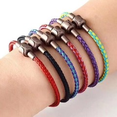 Steel Cable Bracelet-Stainless Steel Red Charm Bracelet for Women 17cm / 19cm