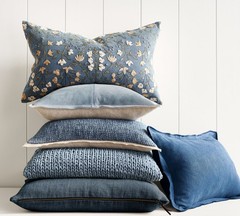 Pottery Barn Zea Embroidered Lumbar Pillow Cover, 100% Cotton (US STOCK)