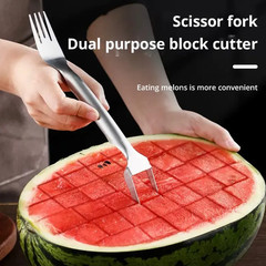 3/1 Watermelon Slicer Cutter,2-in-1 Fork Stainless Steel Fruit Cutting Artifact