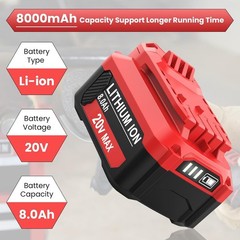 2PACK 20Volt For Craftsman V20 8.0Ah Li-ion Battery CMCB204 CMCB202 /Charger