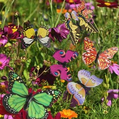 Butterfly Garden Decorations 9.8in Plastic Butterfly Stakes Ornaments Waterproof