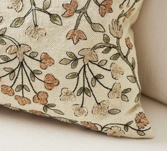 Pottery Barn Zea Embroidered Lumbar Pillow Cover, 100% Cotton (US STOCK)