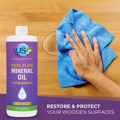 100% Pure Mineral Oil 32Oz Food Grade USP Restore Cutting Board & Butcher Block