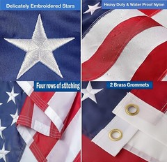 US American Flag 100% MADE IN USA Luxury Embroidered United States Flag Outdoor