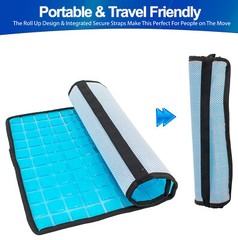 Cooling Gel Pillow Pad w Chill Gel Cells Cooling Mat For Hot Flashes, Dog & More