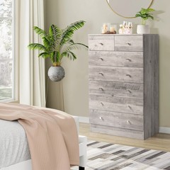 Farmhouse 7 Drawers Dresser for Bedroom Tall Chest of Drawers for Bedroom Home