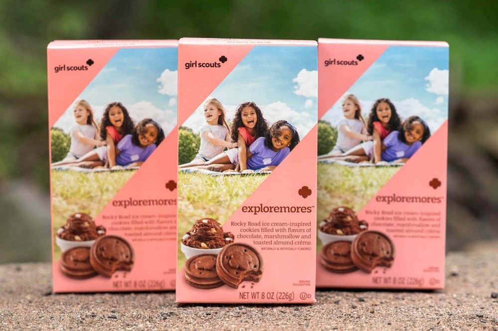 (3) Girl Scouts 8oz EXPLOREMORES Rocky Road Ice Cream Inspired Cookies BB 9/2026