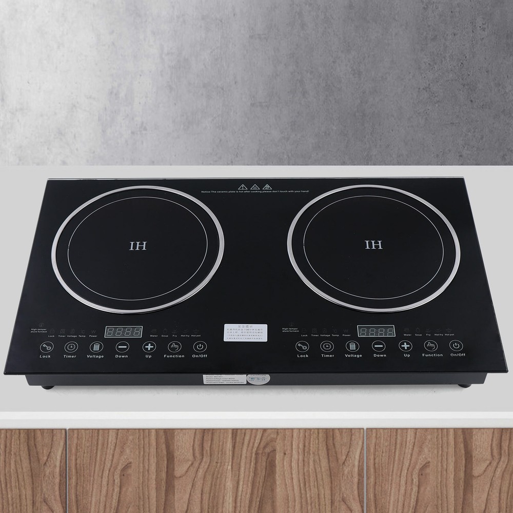 Induction Cooktop 2 Burners Electric Hob Cook Top Stove Ceramic Cooktop 110V