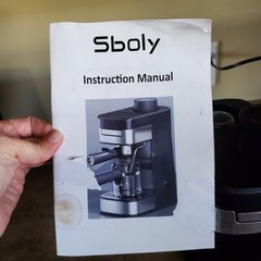 Sboly Espresso Machine Maker with Steam Milk Frother Espresso Model LPM201