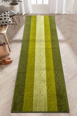 Non Skid, Machine Washable, Hallway, Kitchen Runner Rug, Custom Length, Green