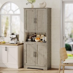 70” Tall Kitchen Pantry Cabinet Freestanding Storage Cabinet Adjustable Shelves