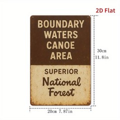 Boundary Waters Canoe Area Metal Sign Superior National Forest Wall Art Decor