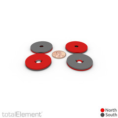 1.25 x 1/8 Inch Neodymium Rare Earth Countersunk Ring Magnets N52 (4 Pack)