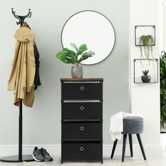 Fabric Storage Chest Organizer with 4 Drawers for Closet Dorm, Bedroom, Hallway