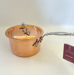 Ruffoni Copper Tin Lined Saucepan 17cm/ 7″ Oak Leaf Handle Lid