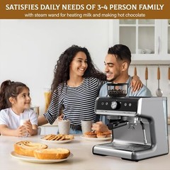Espresso Machine with Grinder 20 Bar Espresso Coffee Maker Latte w/Milk Frother