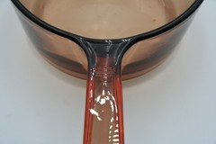 Vintage Corning Vision Ware 1.5 L Amber Glass Pot Sauce Pan NO LID Made USA