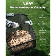 VEVOR Lawn Sweeper Push Leaf Grass Collector 21″ 3.5 Cu. Ft. Capacity Adjustable