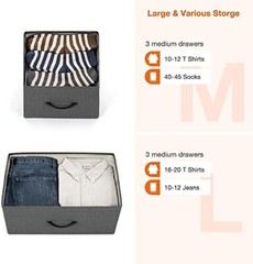 Wood Dresser 9 Fabric Drawer Storage Dresser for Bedroom Chest Storage Tower