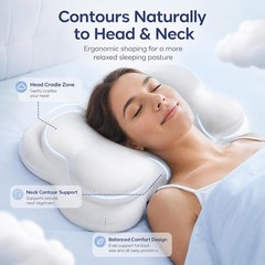 Mellow Cloud Align Memory Foam Pillow Ergonomic Cervical Dual Height Washable