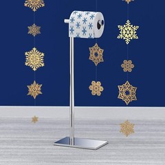 Gatco Modern Square Base Toilet Tissue Holder Stand, 21.25″ Chrome 1431C