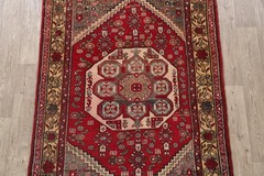 Red Traditional Geometric Area Rug 4×6 Hand-knotted Wool Carpet for Any Room