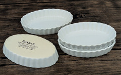 4 Piece Set Bonjour Creme Brulee Oval Porcelain Ramekin Are Oven Safe To 450°F