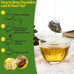 Dandelion Tea 100-Leaf & Root Herbal Tea Bags for Liver & Kidney Health Detox