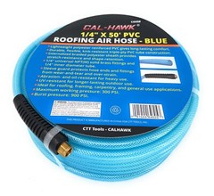 1/4″ X 50′ Air Hose 50 FT Flexible Braid Roofing Clear Blue PVC NPT 300 PSI