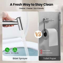 Stainless Steel Brushed Nickel Bidet Sprayer with Shattaf Adapter and Hose