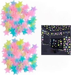 100Pcs Multicolor Glow in The Dark Luminous Stars Fluorescent Noctilucent