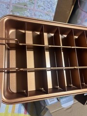 TV Direct Copper Non-Stick 3-Piece Oven Safe Brownie Pan NIB