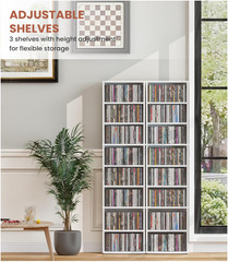 Media Storage Cabinet Movie Video Game Organizer DVDs CDs Tower Rack Stand Shelf
